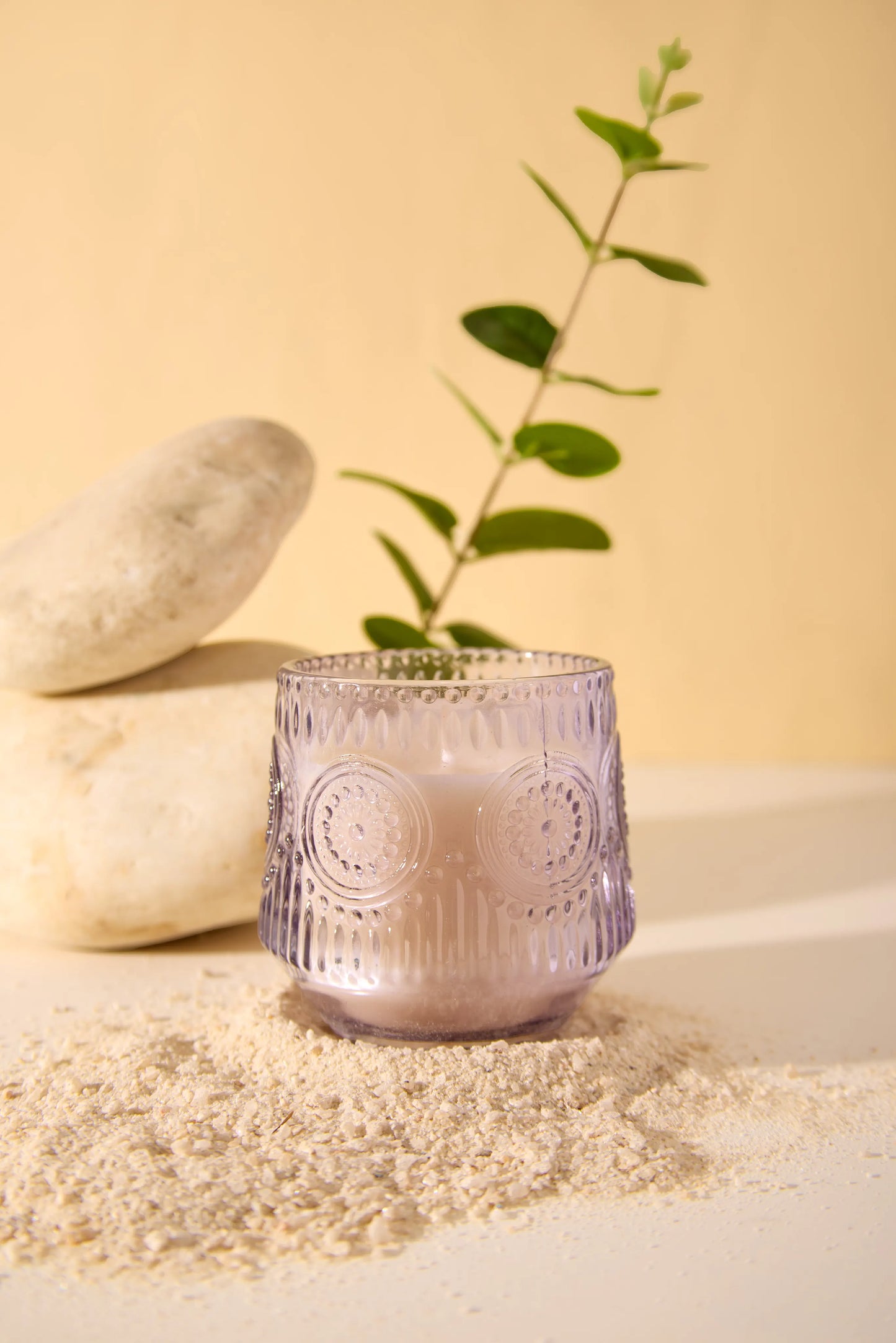 Embellished white jar -Mystic shore