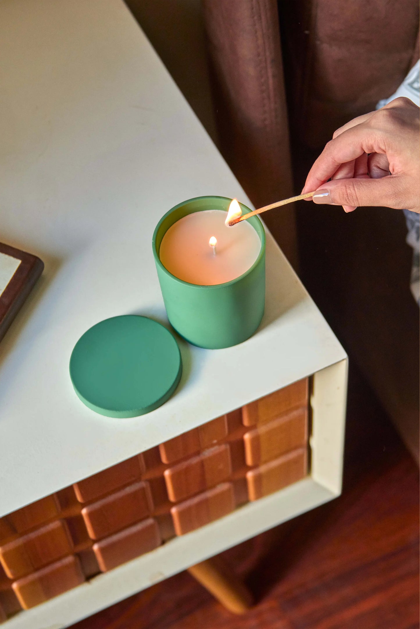 Forsted peached green jar- Zesty Breeze