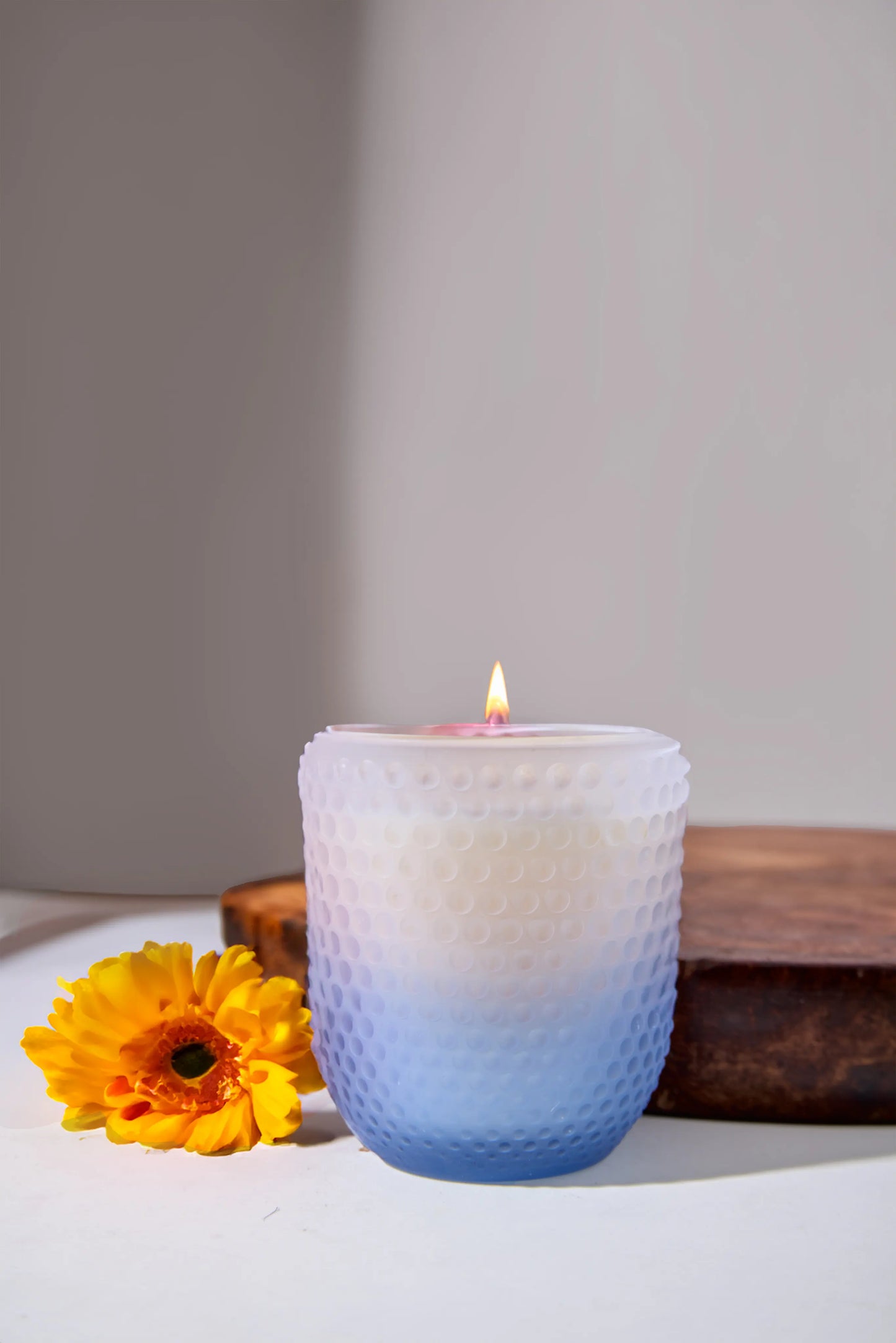 Bubble Ombre Blue Jar - Crispy white