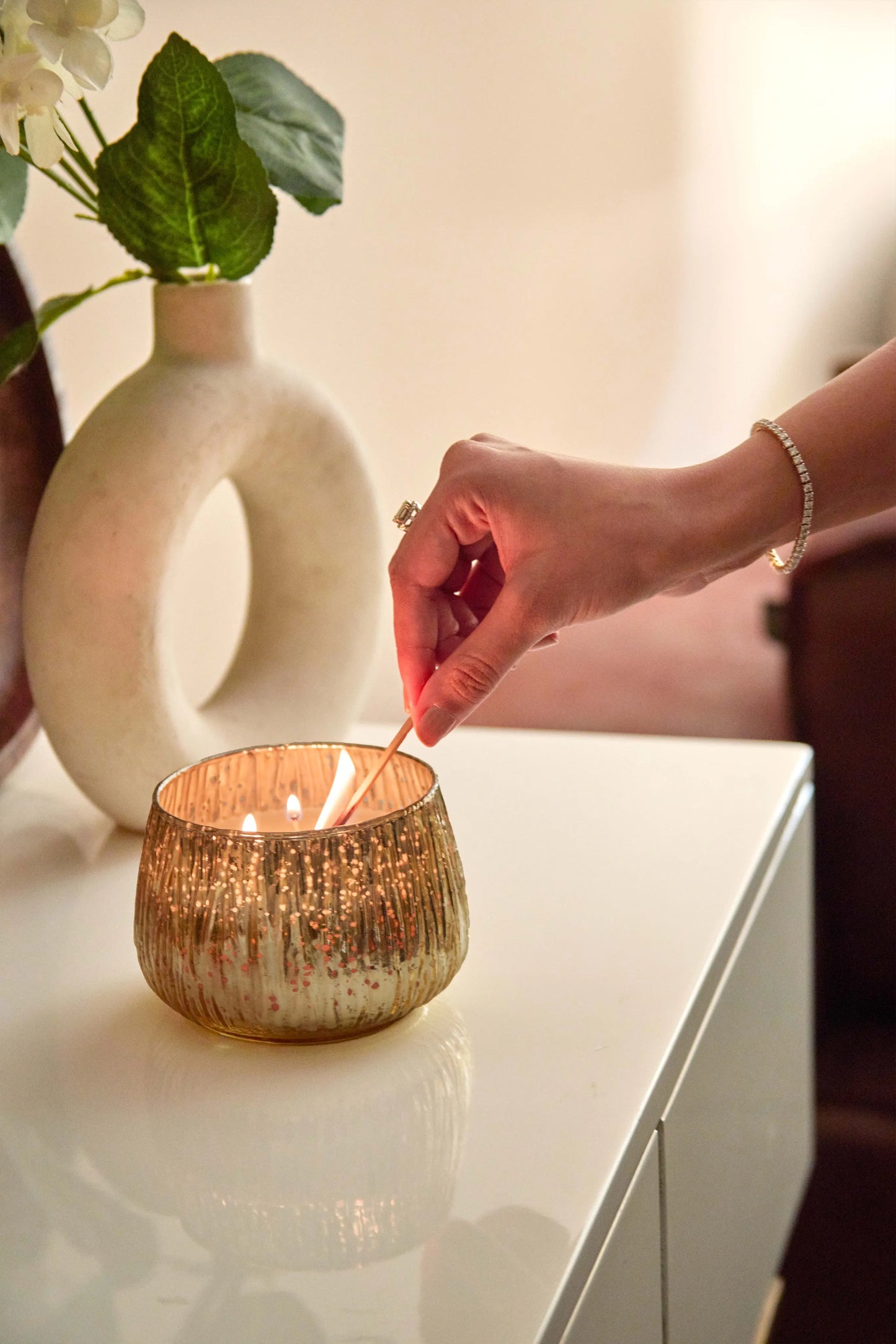 Luxurious mercury gold jar - Mystic woods