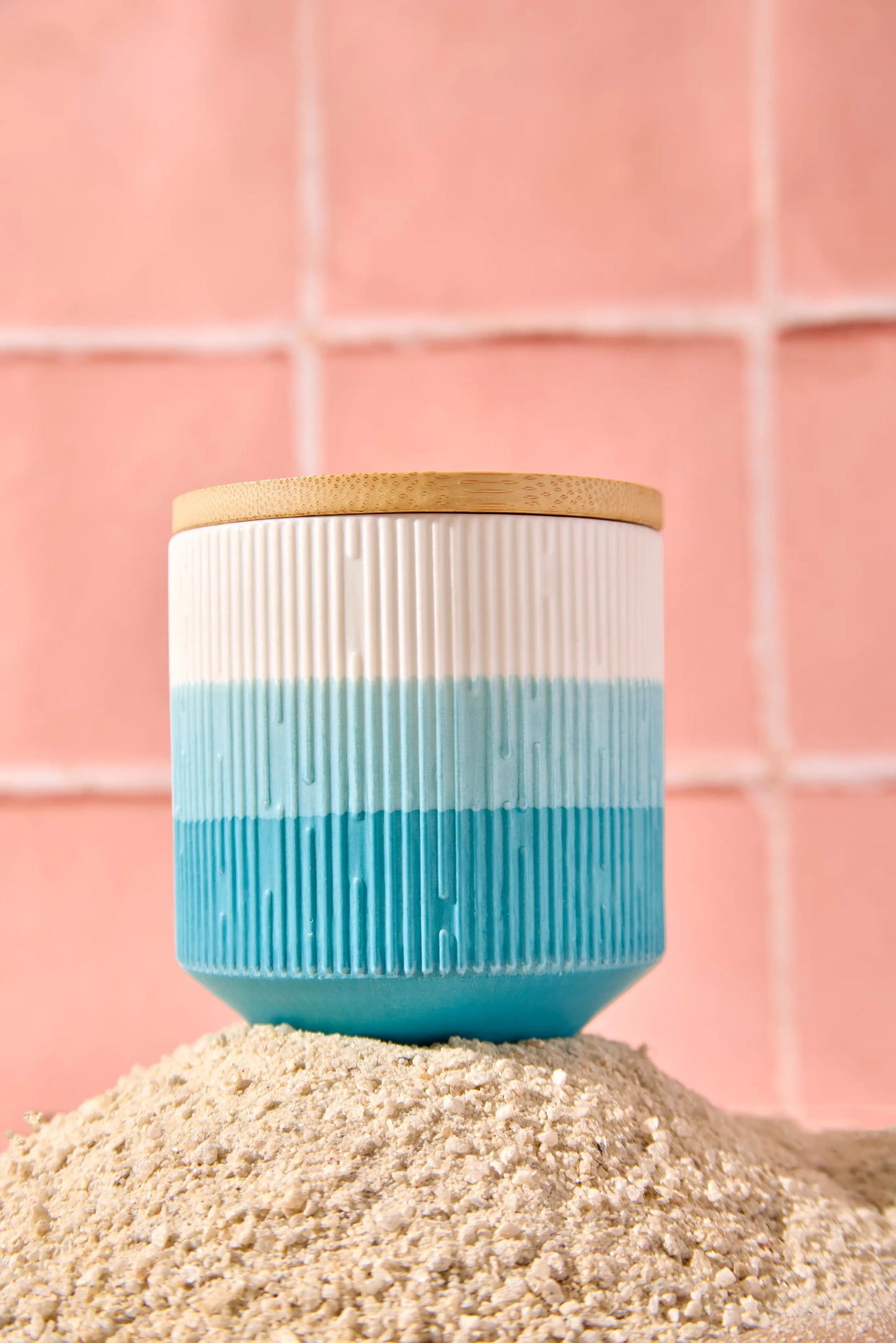 Ceramic Ombre blue jar -Seaside Symphony