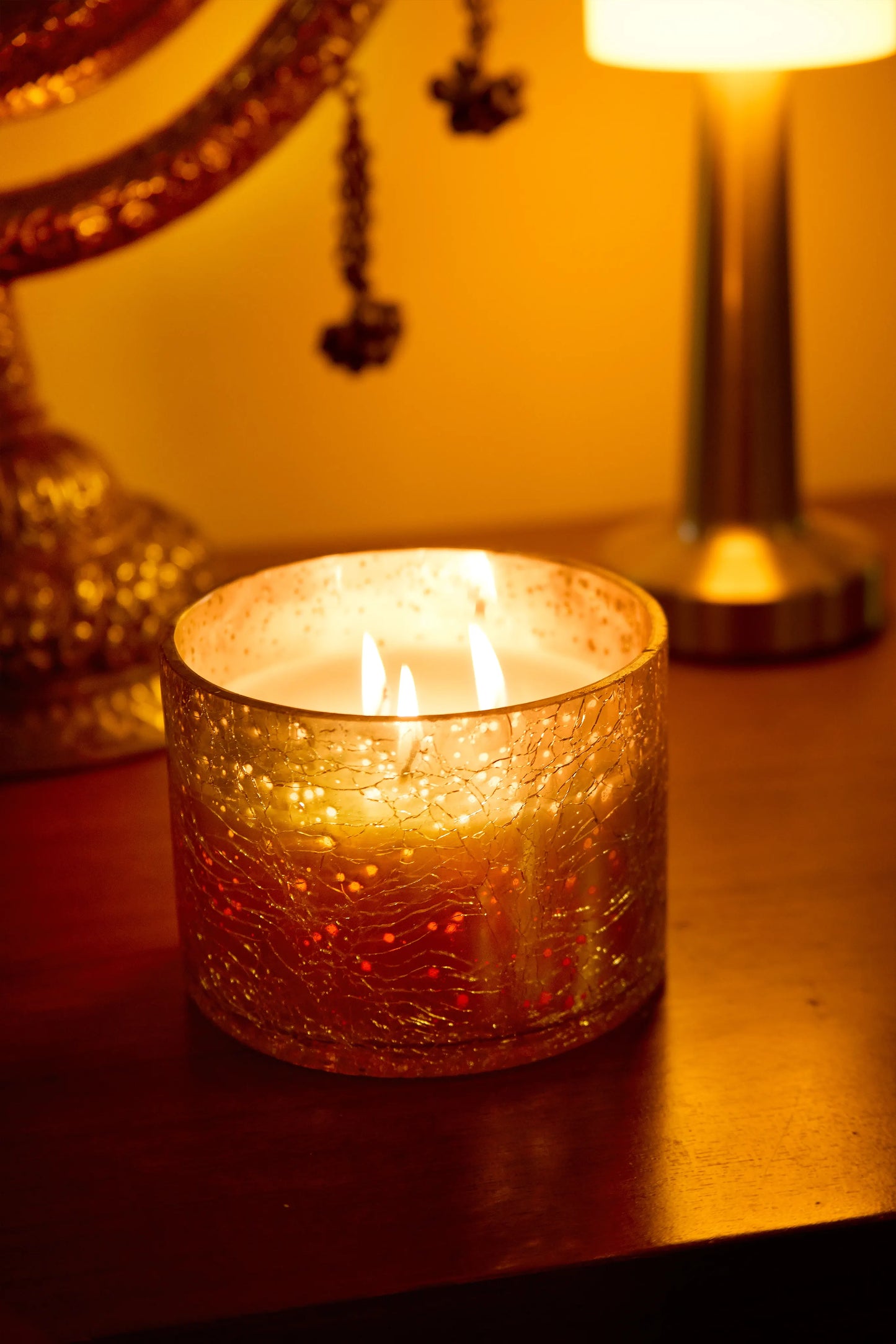 Opulent crackle gold jar -Warm Elixir
