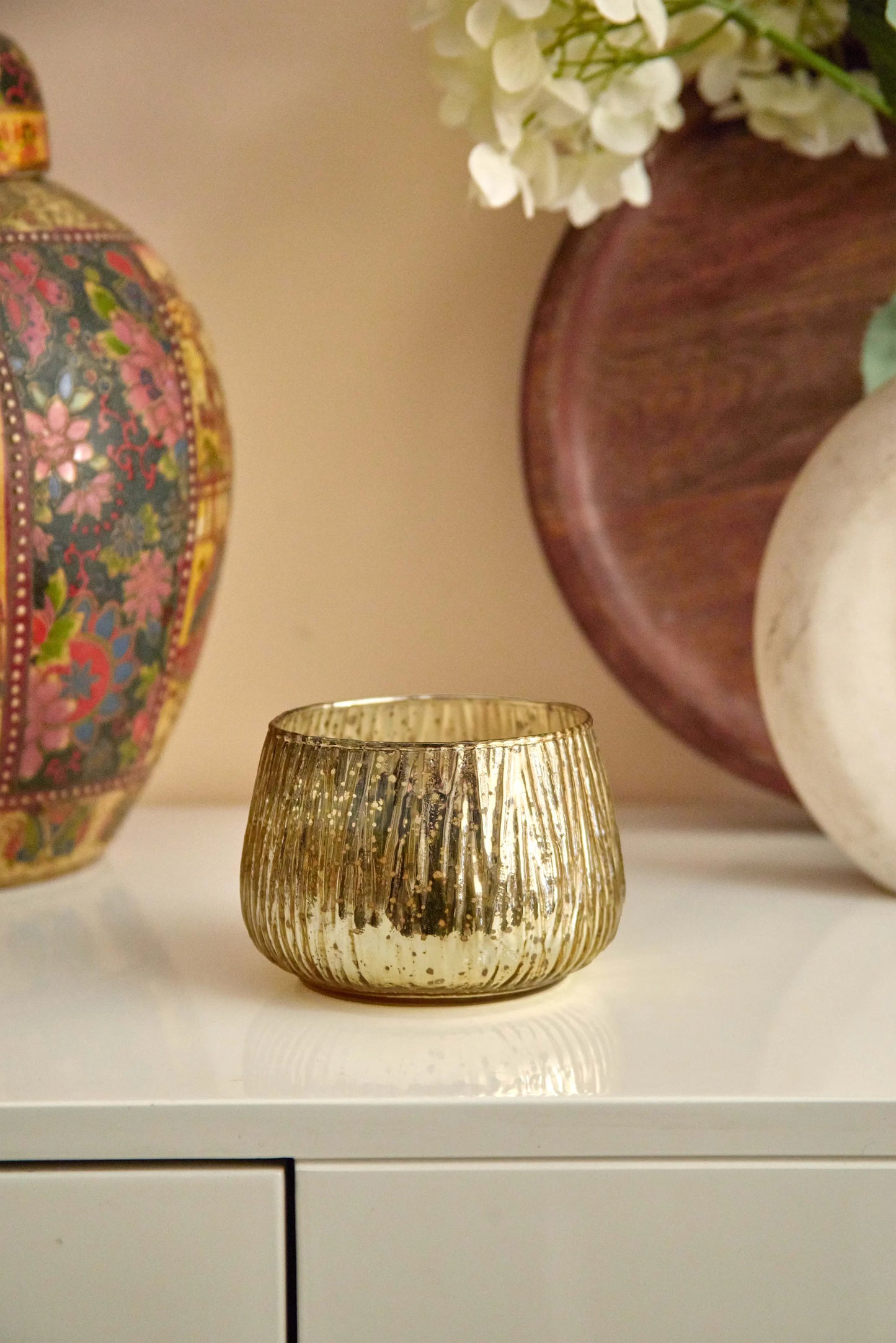 Luxurious mercury gold jar - Mystic woods