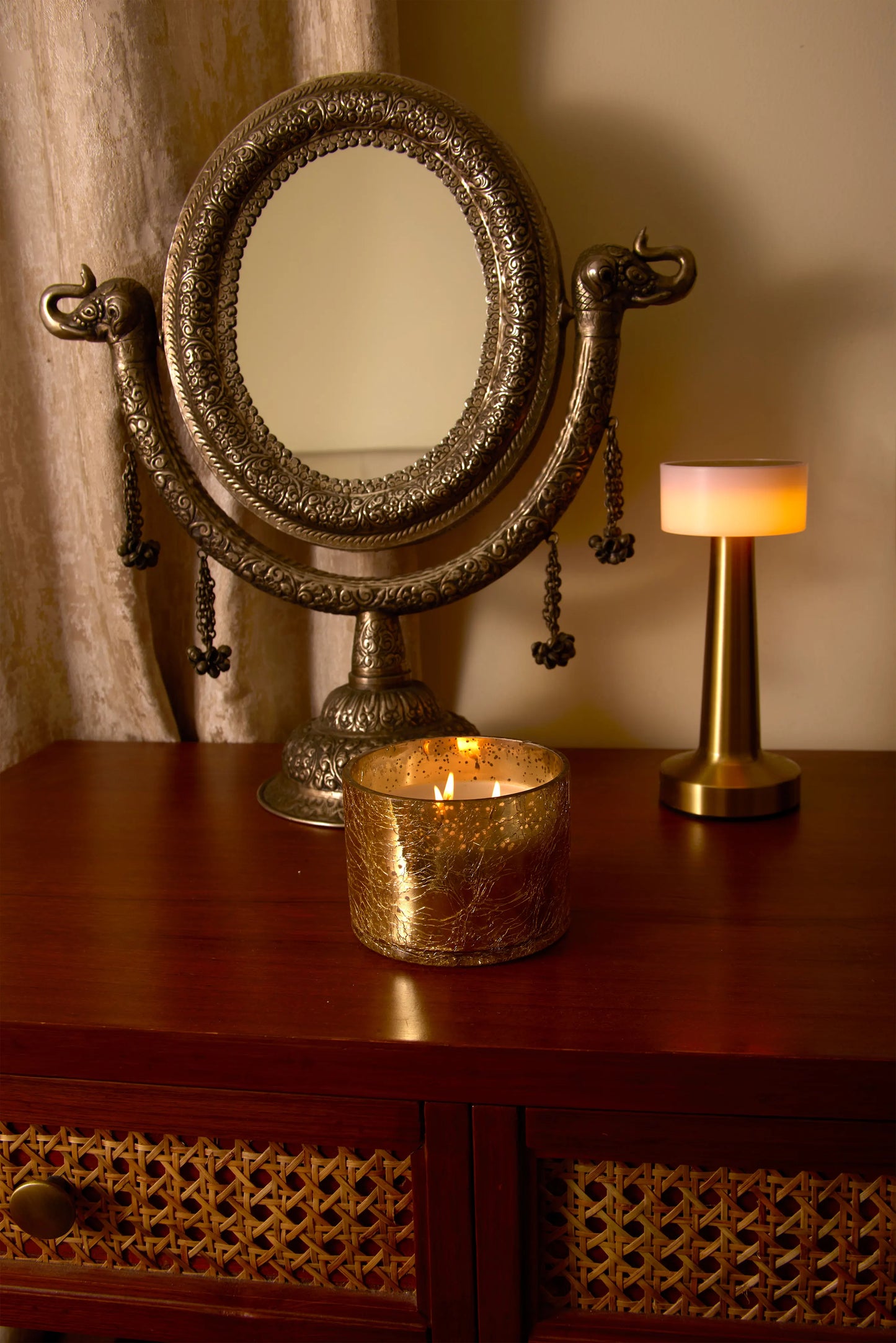 Opulent crackle gold jar -Warm Elixir
