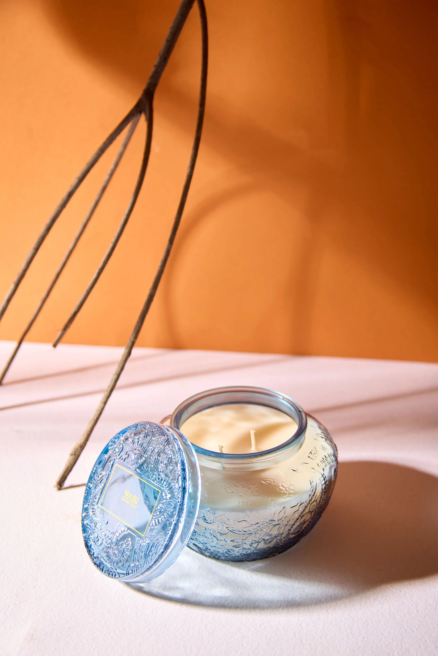 Decorated blue jar -Warm Elixir