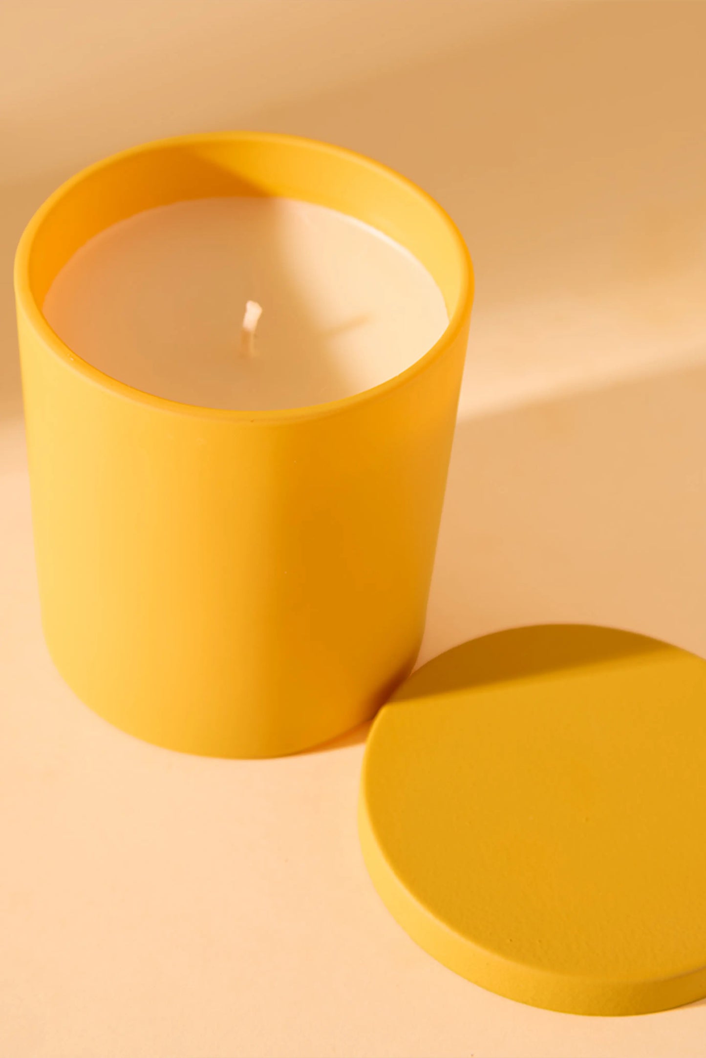 Frosted Peached Yellow Jar -Crispy white