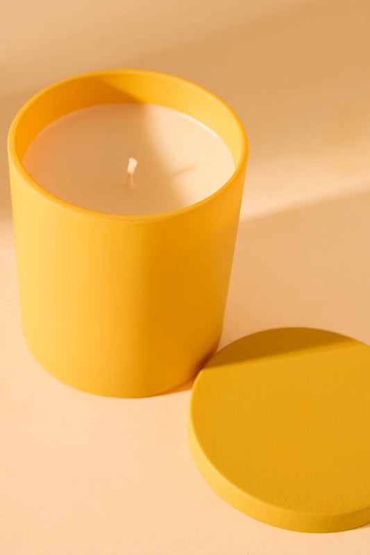 Frosted Peached Yellow Jar -Crispy white