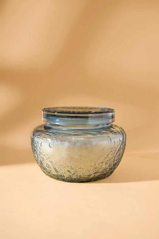Decorated blue jar -Warm Elixir