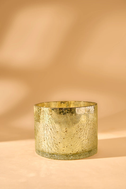 Opulent crackle Silver jar -Petal Bliss