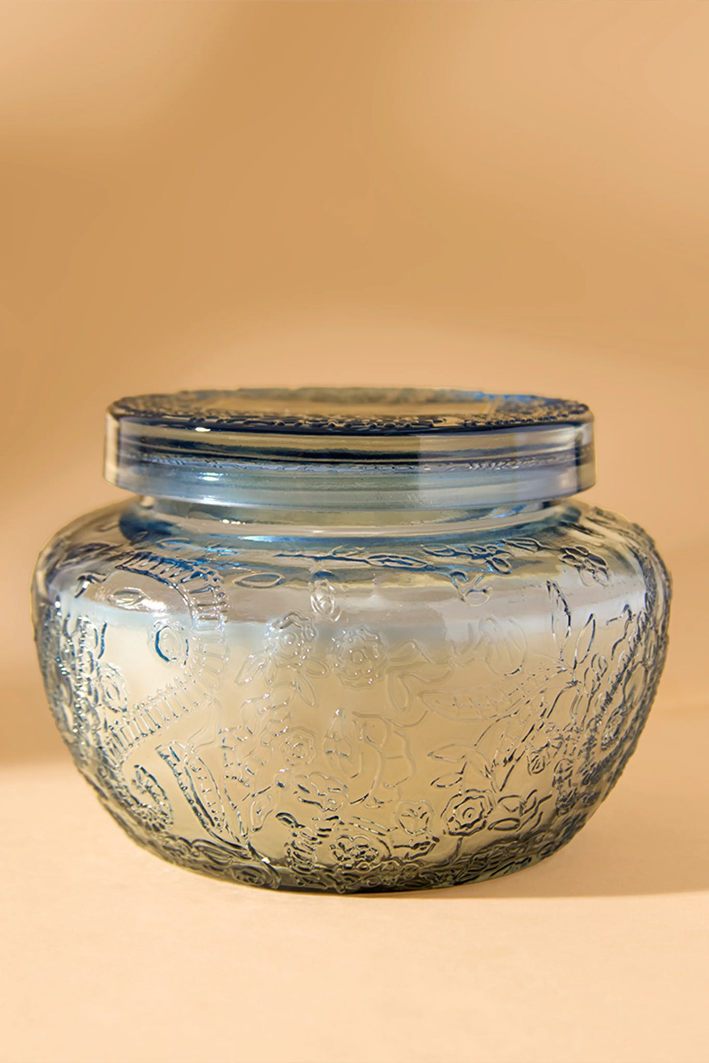 Decorated blue jar -Warm Elixir