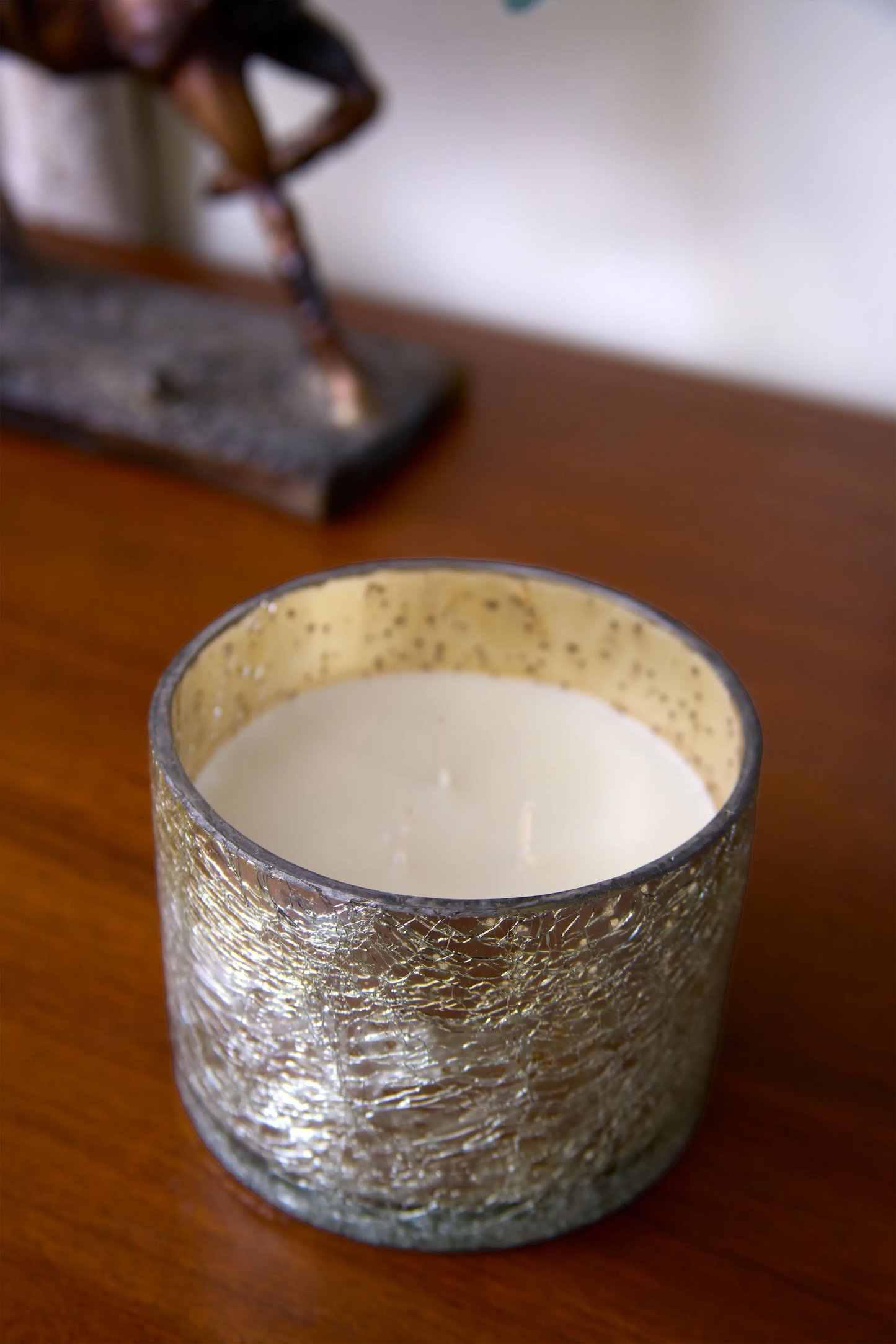 Opulent crackle Silver jar -Petal Bliss