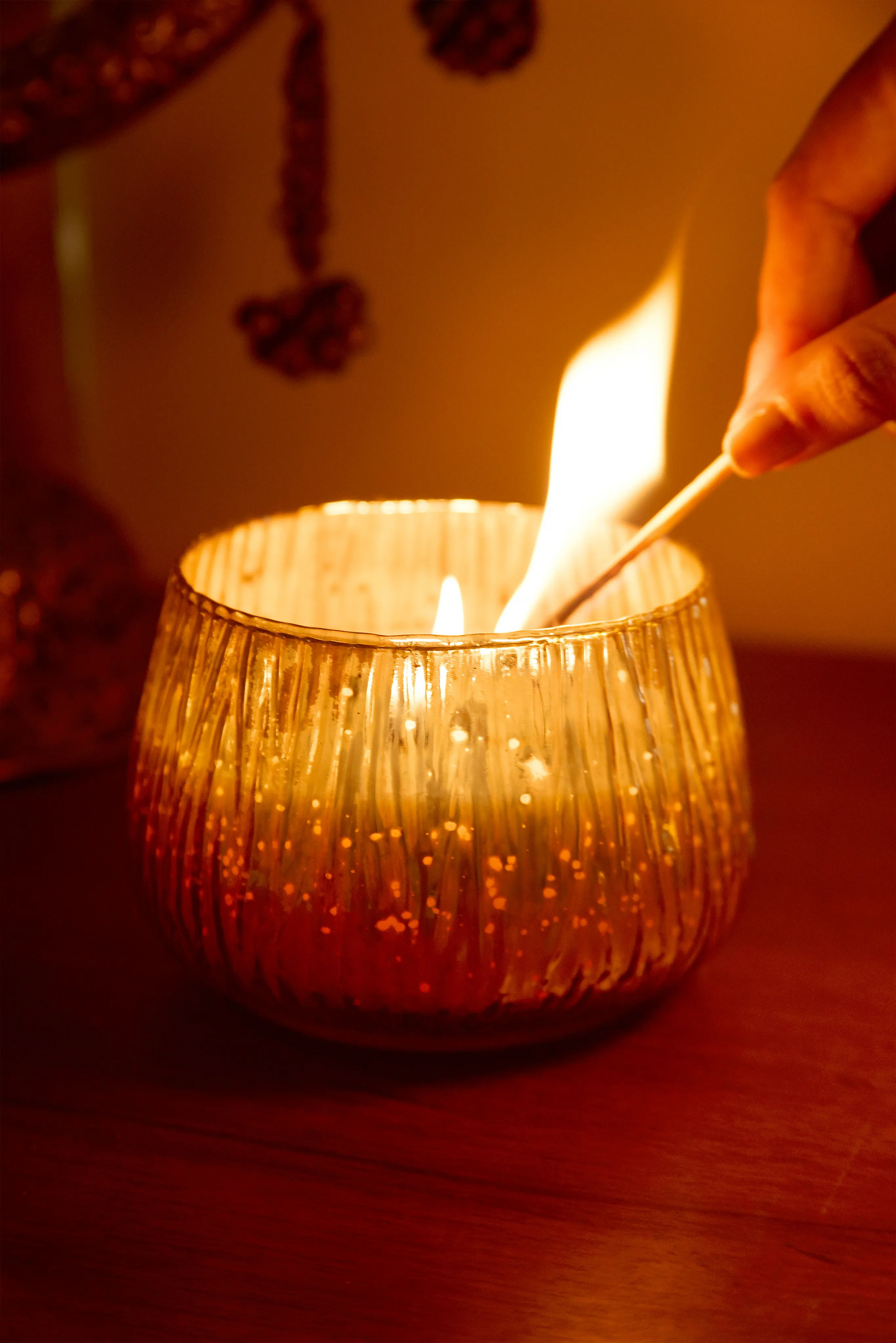 Luxurious mercury gold jar - Mystic woods
