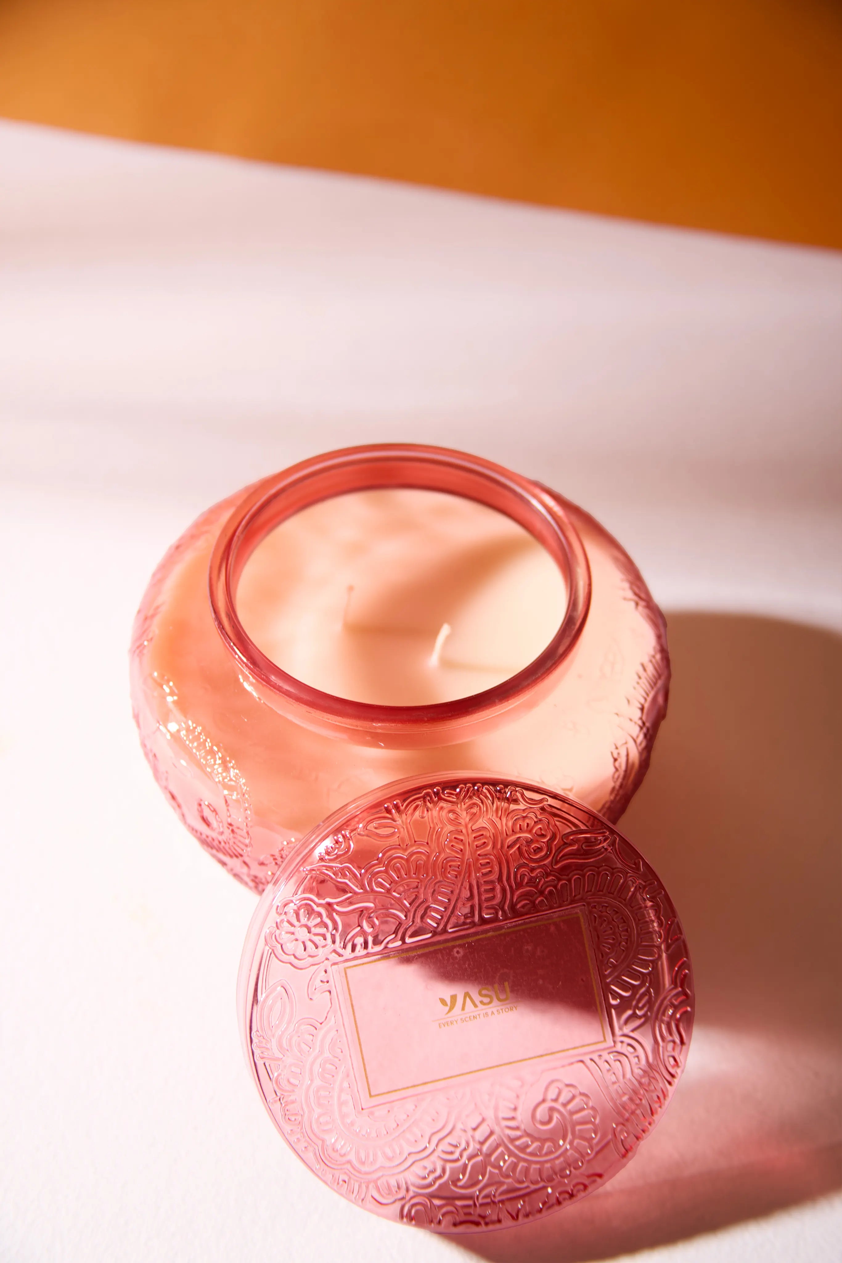 Decorated pink jar -Moonlit garden