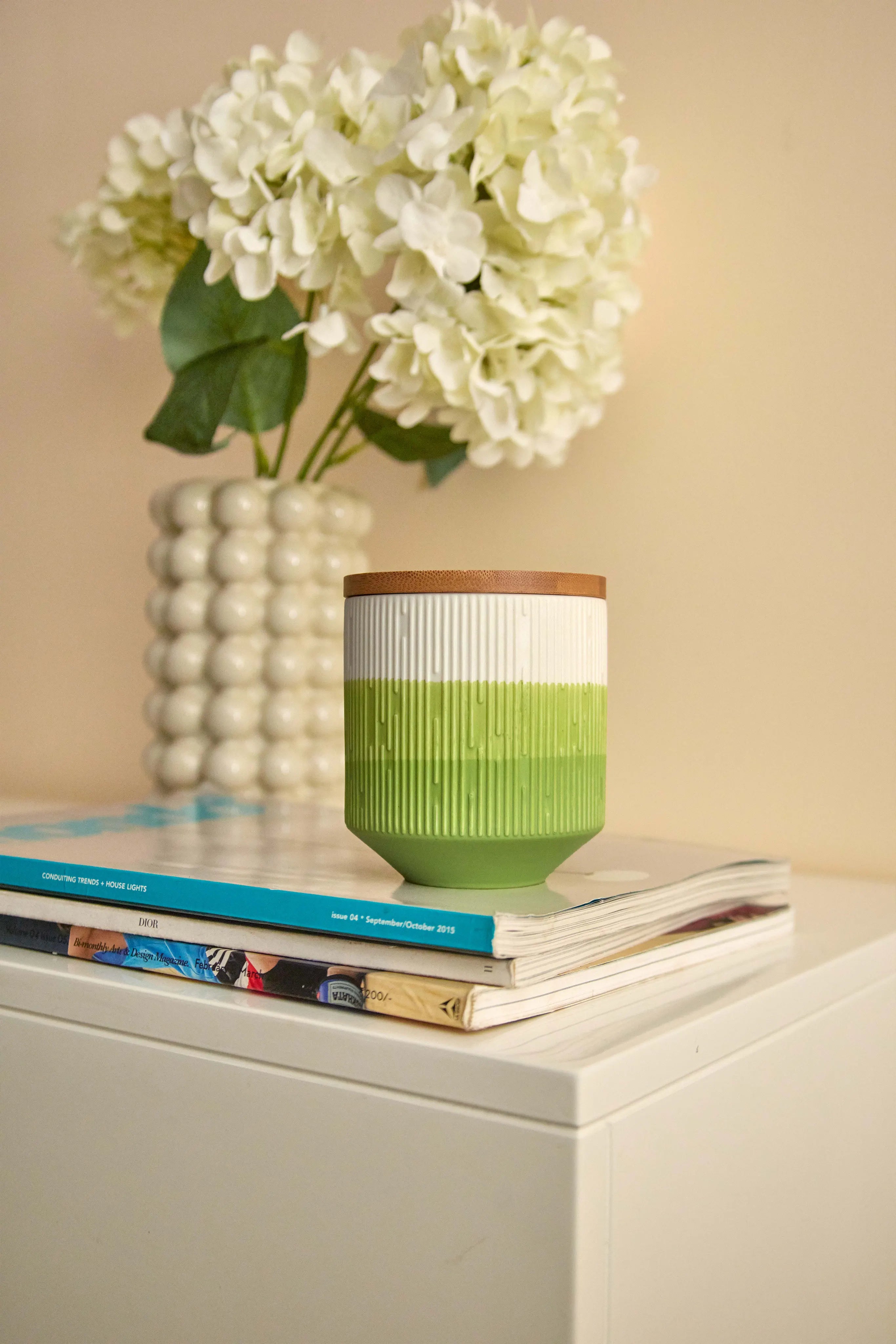 Ceramic ombre Green Jar- Zesty Breeze