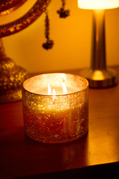 Opulent crackle gold jar -Warm Elixir