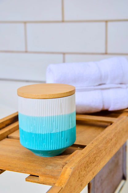 Ceramic Ombre blue jar -Seaside Symphony
