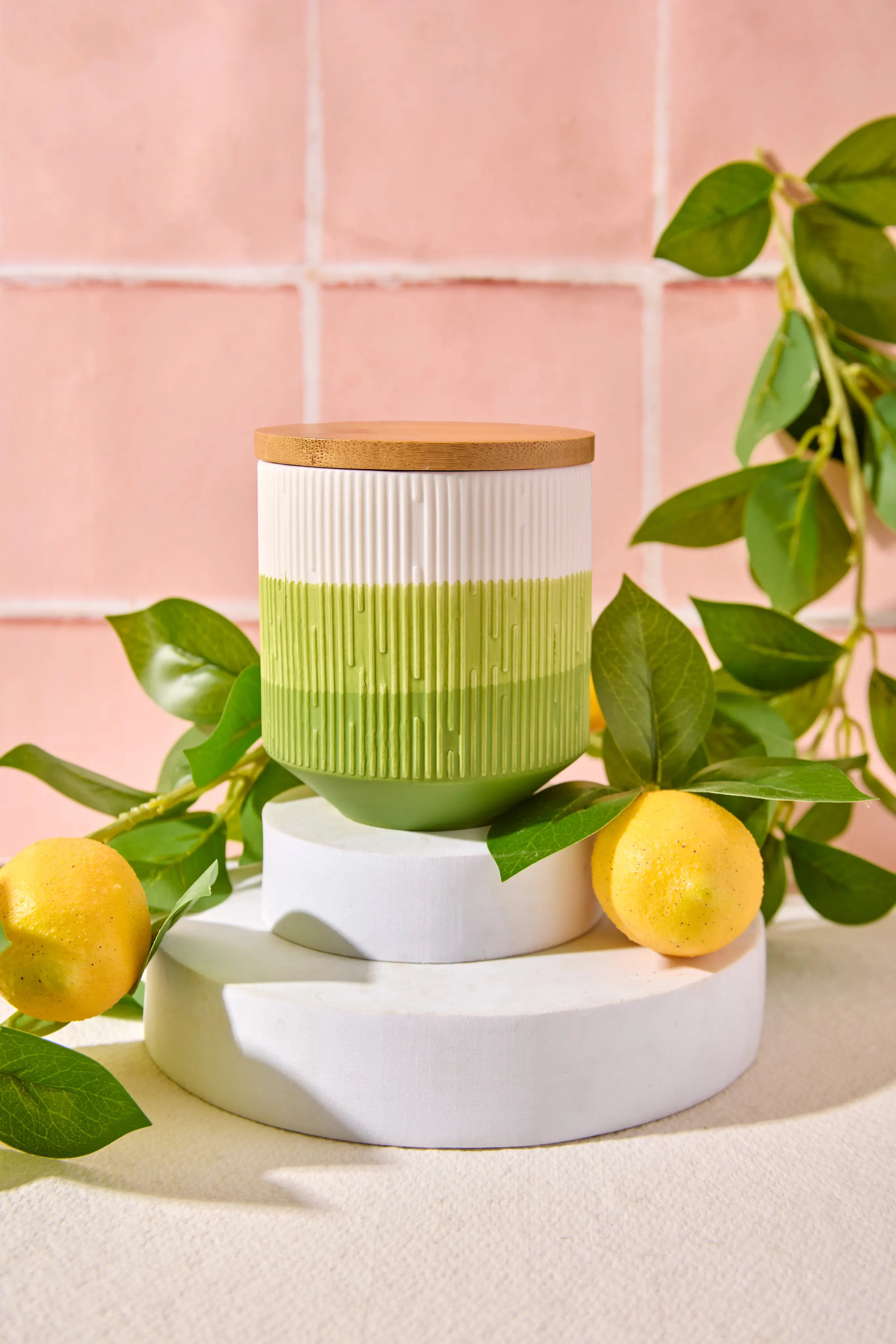 Ceramic ombre Green Jar- Zesty Breeze