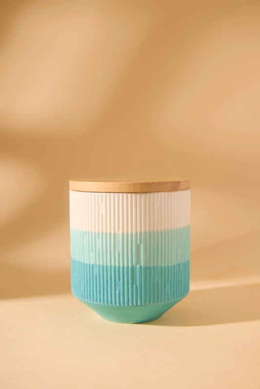Ceramic Ombre blue jar -Seaside Symphony