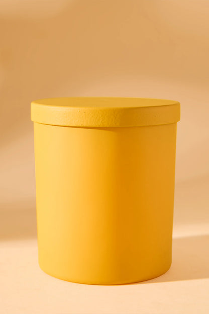 Frosted Peached Yellow Jar -Crispy white