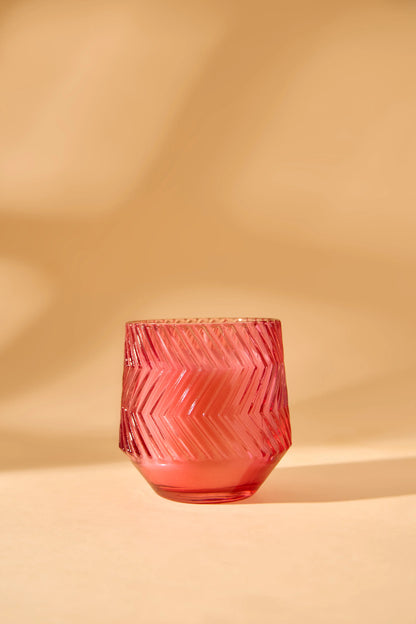 Zig Zag Red Jar - Floral Symphony