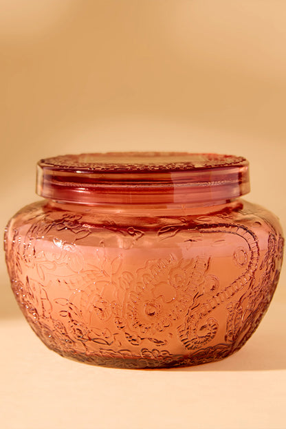 Decorated pink jar -Moonlit garden