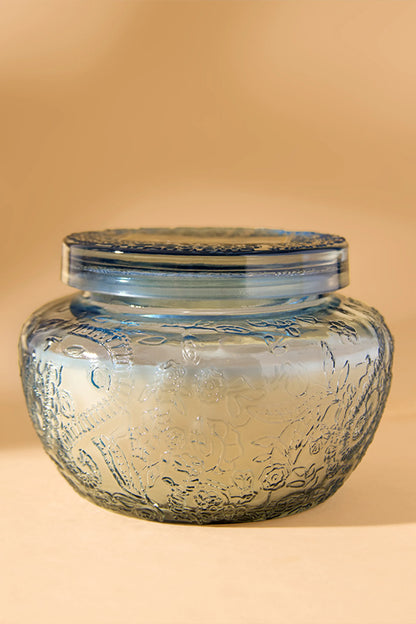 Decorated blue jar -Warm Elixir