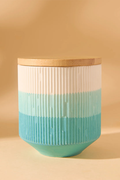 Ceramic Ombre blue jar -Seaside Symphony