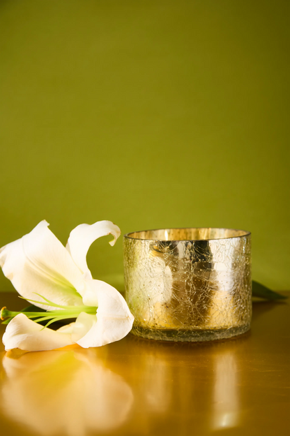 Opulent crackle gold jar -Warm Elixir