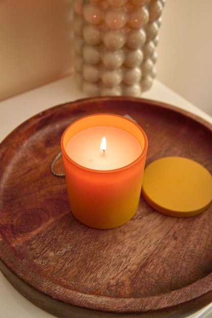 Frosted Peached Yellow Jar -Crispy white