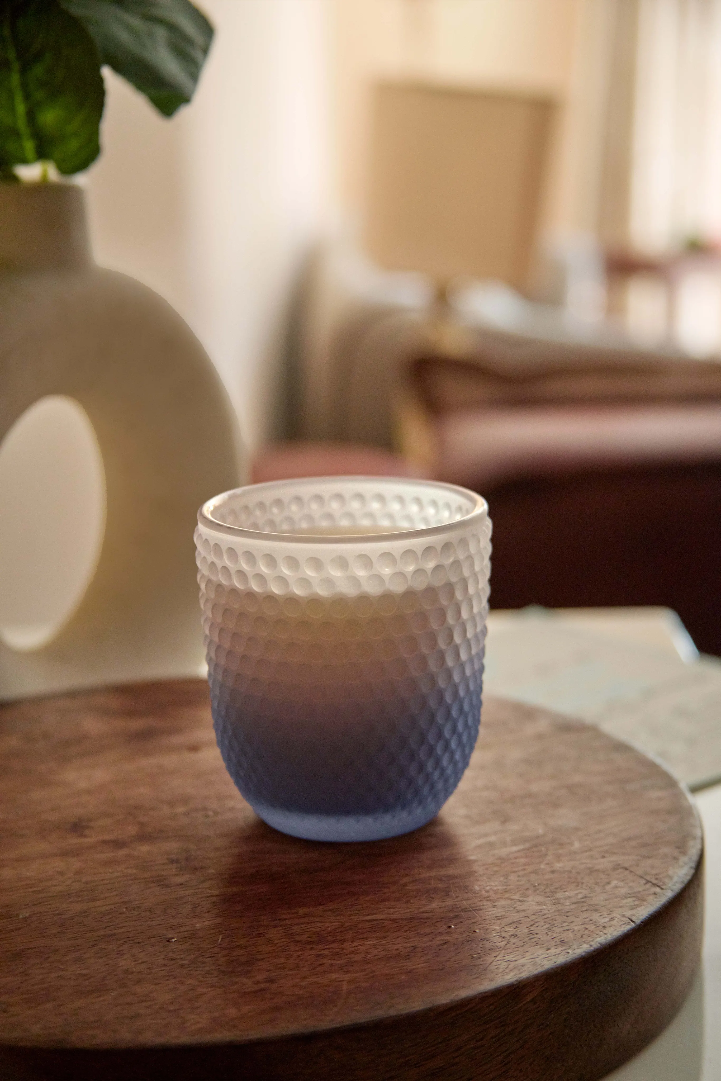 Bubble Ombre Blue Jar - Crispy white